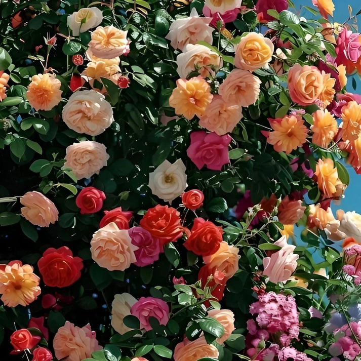 Hybrid Climbing Rose Flower (9 Rare & eyecolling colour in one package) Seeds with 100% sucess Rate